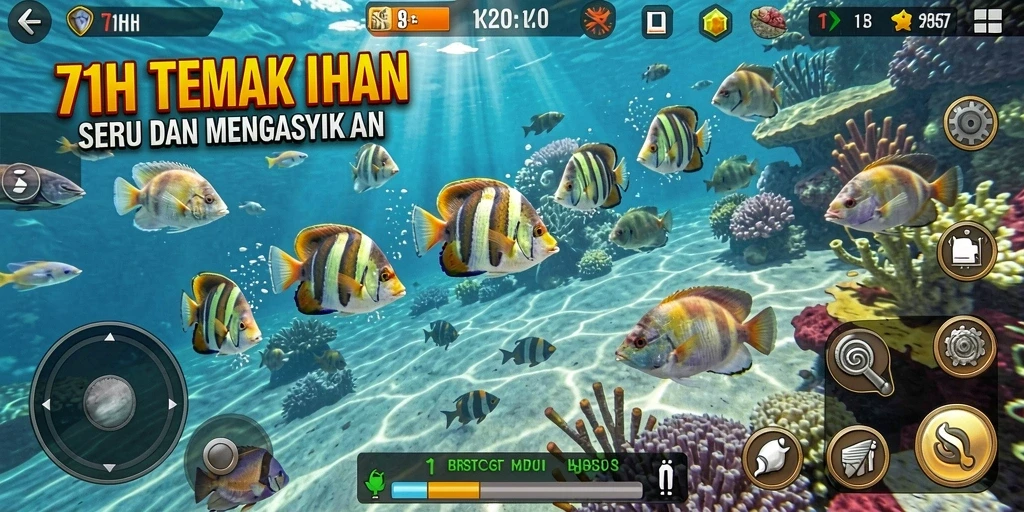 Tampilan gameplay seru dalam permainan Tembak Ikan 71H.