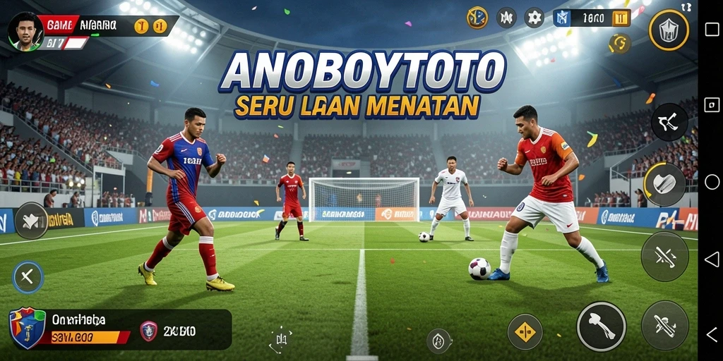 Screenshot gameplay ANOBOYTOTO menampilkan aksi olahraga yang intens.