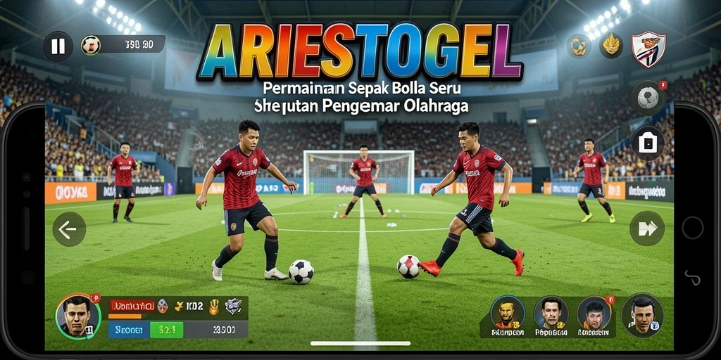 Tampilan gameplay ARIESTOGEL dengan aksi menarik di lapangan.