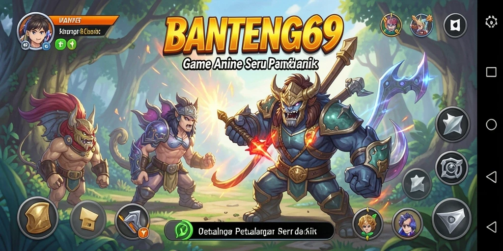 Screenshot gameplay BANTENG69 yang menampilkan karakter Anime yang penuh aksi.