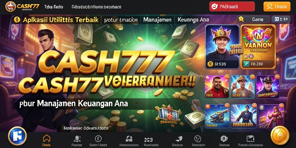 Tampilan utama CASH777 dengan fitur manajemen keuangan yang menarik.
