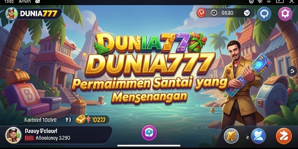 Tampilan gameplay DUNIA777 yang menarik dan penuh warna.