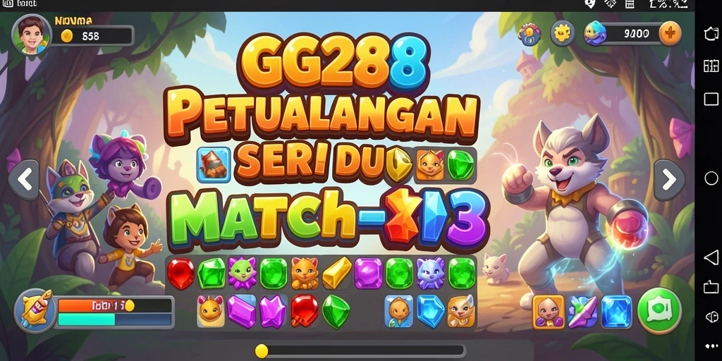 Tampilan gameplay GG288 yang menampilkan keseruan Match-3.
