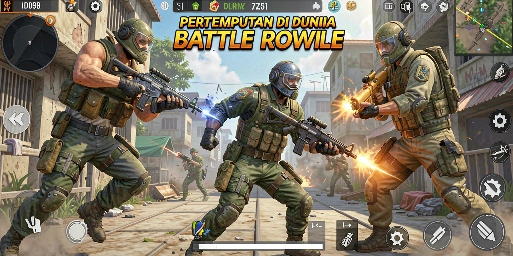 Gameplay intens di ID098 memperlihatkan aksi pertempuran Battle Royale yang mendebarkan.