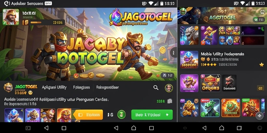Tampilan utama aplikasi JAGOTOGEL yang menampilkan dashboard utility.