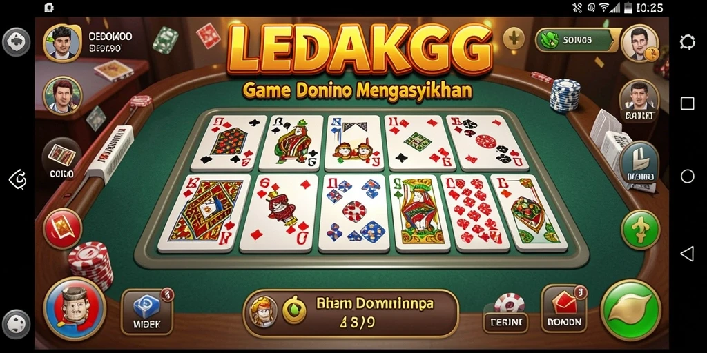 Tampilan gameplay seru LEDAKGG dengan Domino yang menantang.