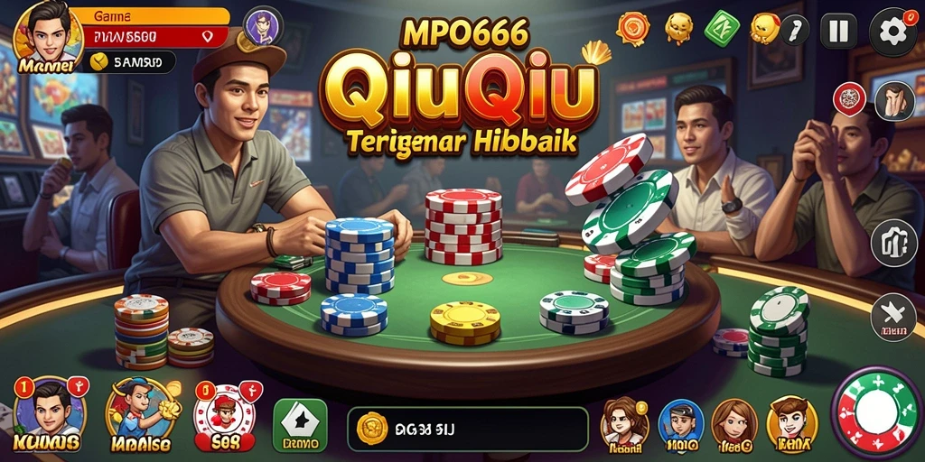 Menampilkan gameplay seru dari permainan QiuQiu di MPO666.