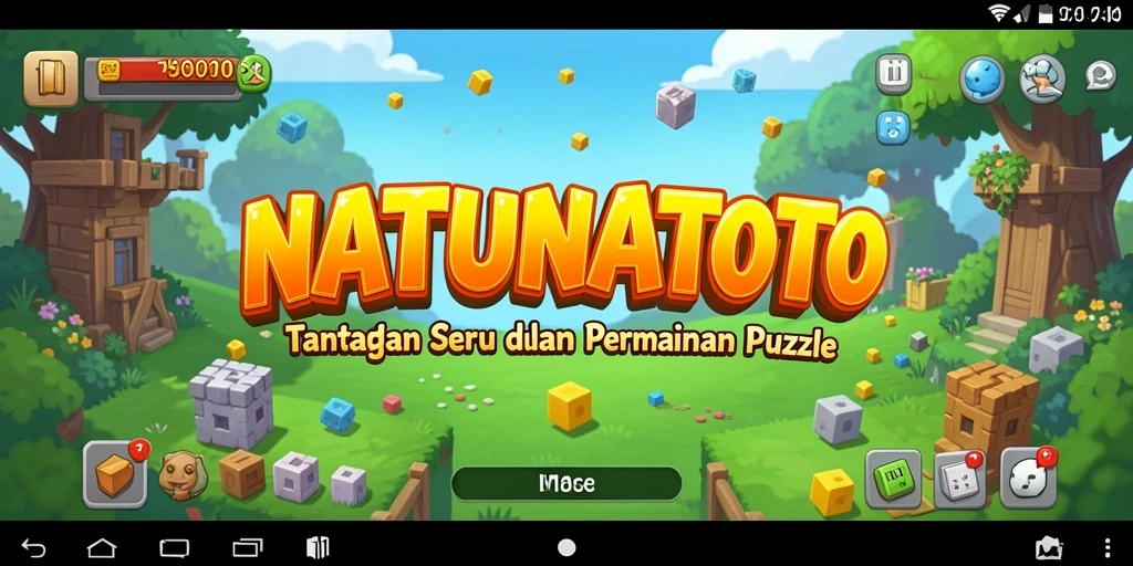 Screenshot gameplay NATUNATOTO menampilkan berbagai level puzzle yang menarik.