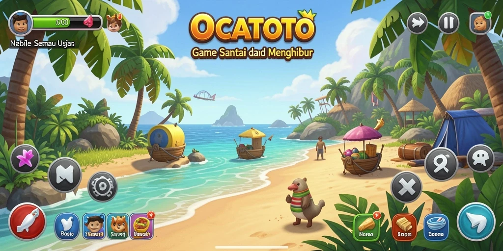 Screenshot gameplay OCATOTO yang penuh warna dan menyenangkan.