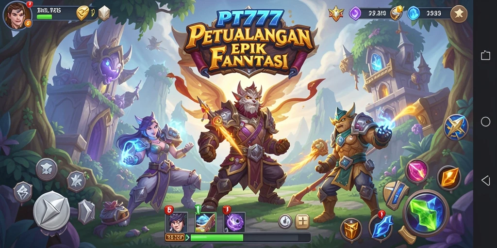 Tampilan gameplay PT777 yang memukau di dunia RPG yang luas.