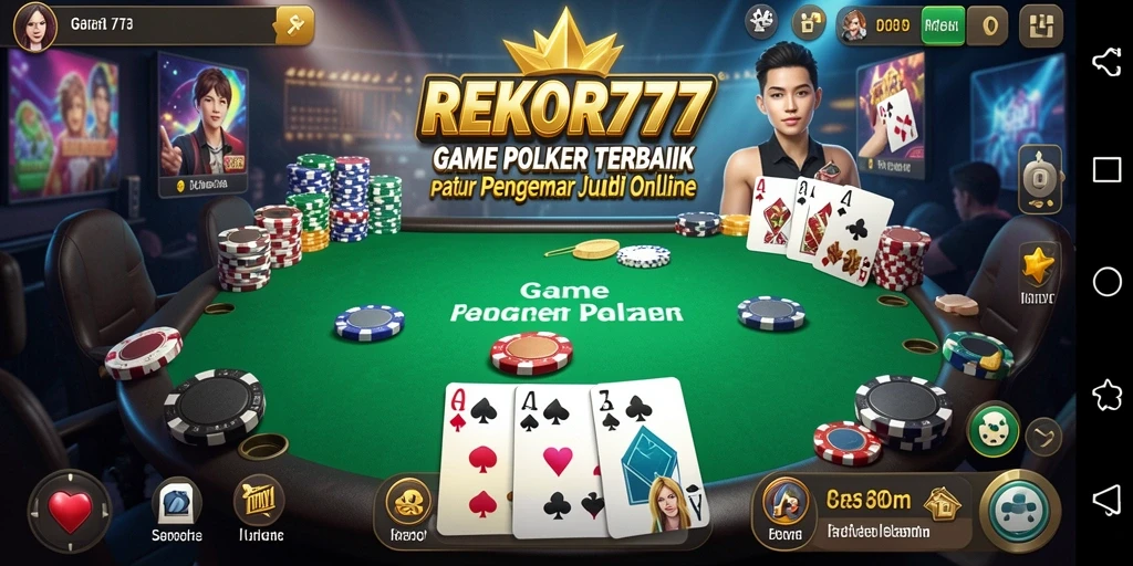 Tampilan gameplay poker REKOR777 yang menarik dan interaktif.