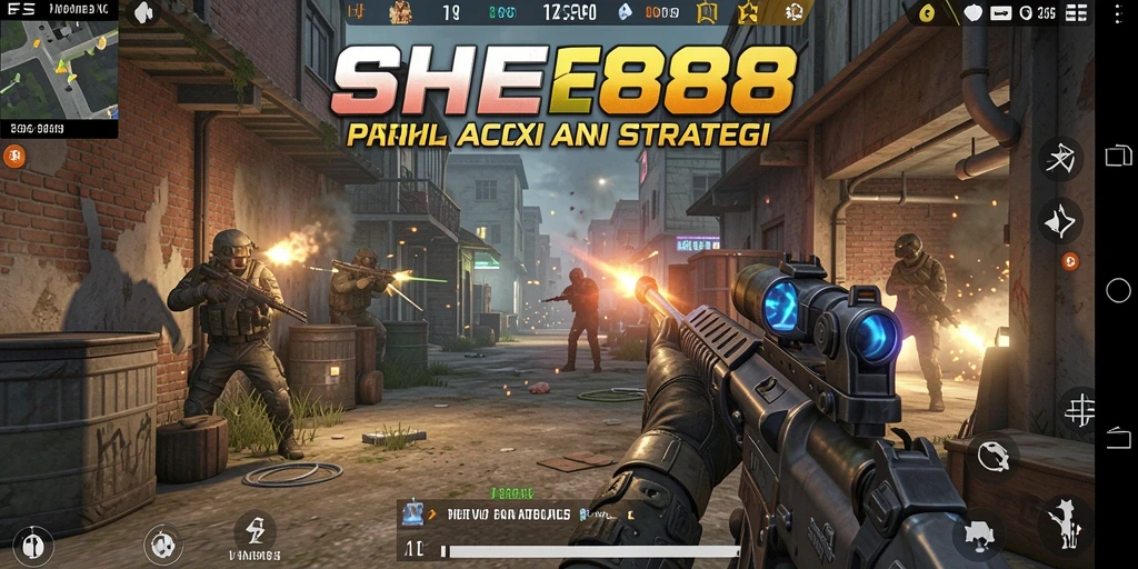 Tangkapan layar gameplay SHE888 dengan aksi tembak-menembak yang intens.