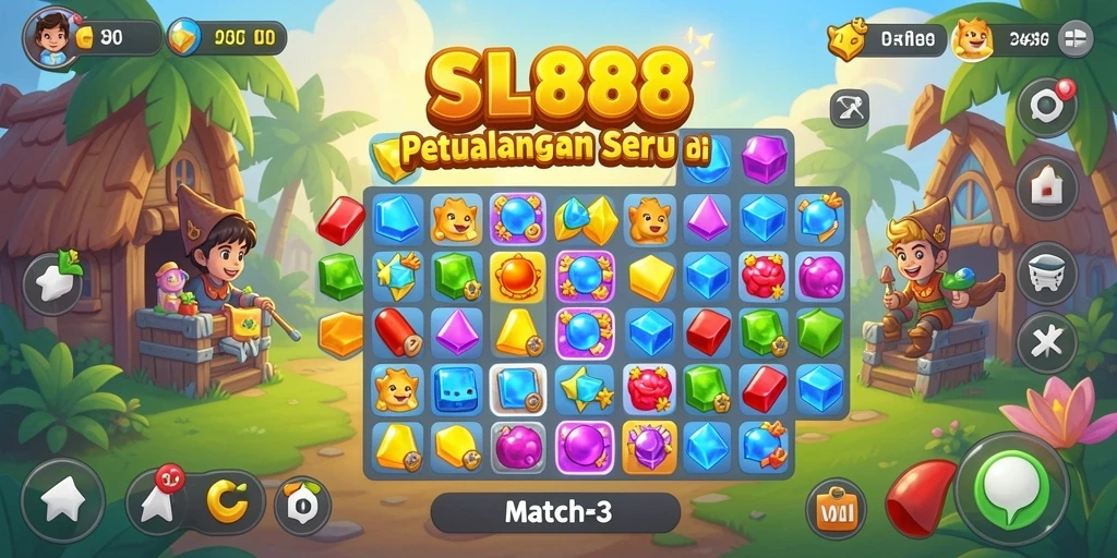 Gambar tampilan gameplay seru SL888 yang penuh warna.