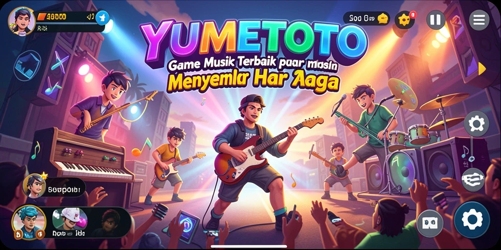 Tampilan gameplay YUMETOTO yang penuh warna dan interaktif.
