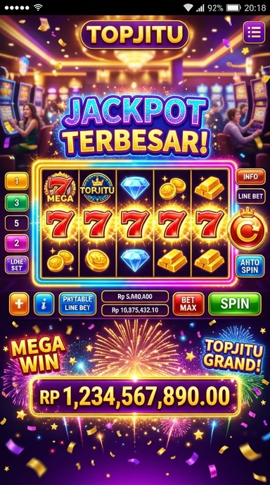 Pengguna topjitu yang puas saat mengunduh aplikasi baru.